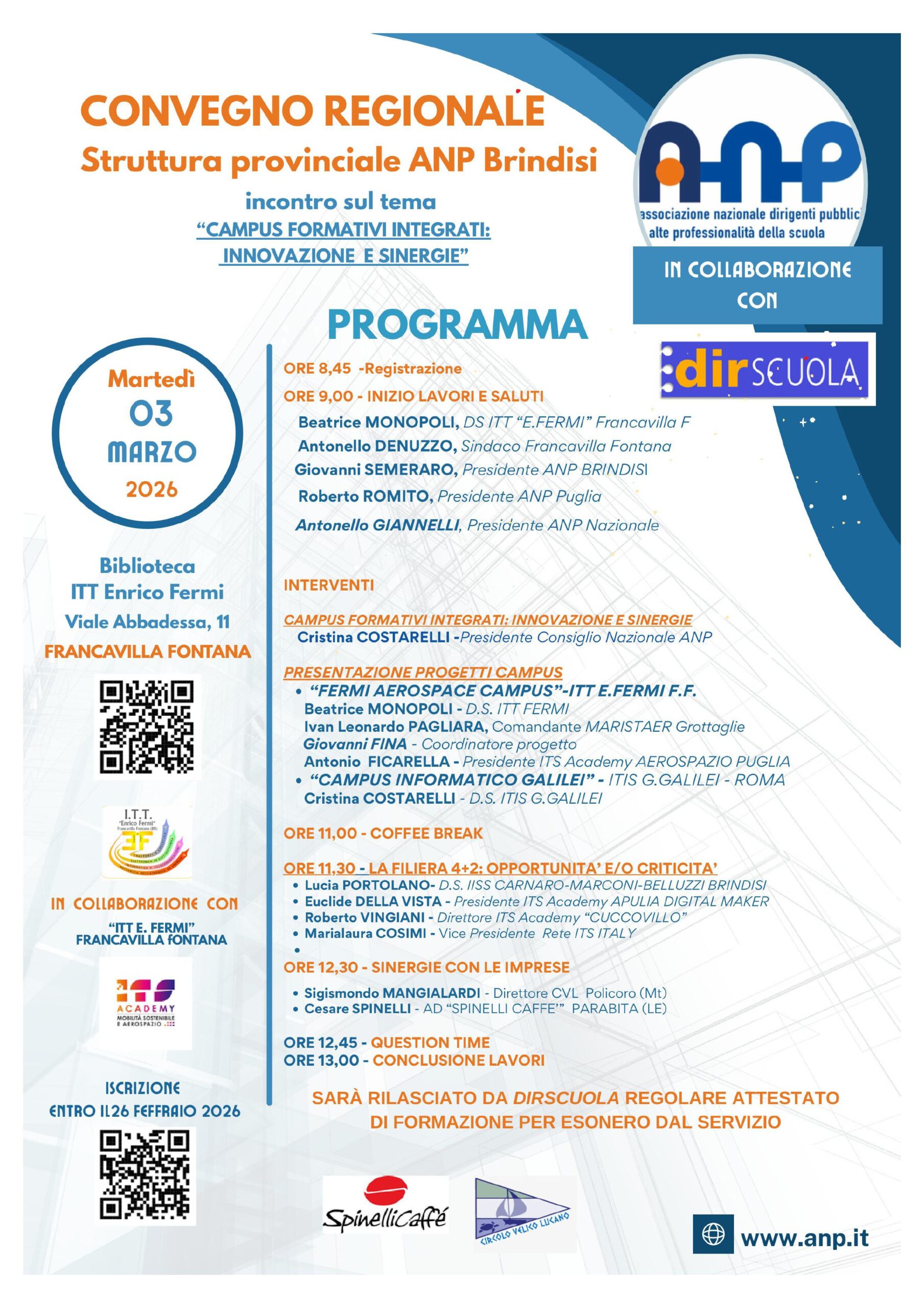 3 marzo 2026 Convegno regionale ANP PUGLIA