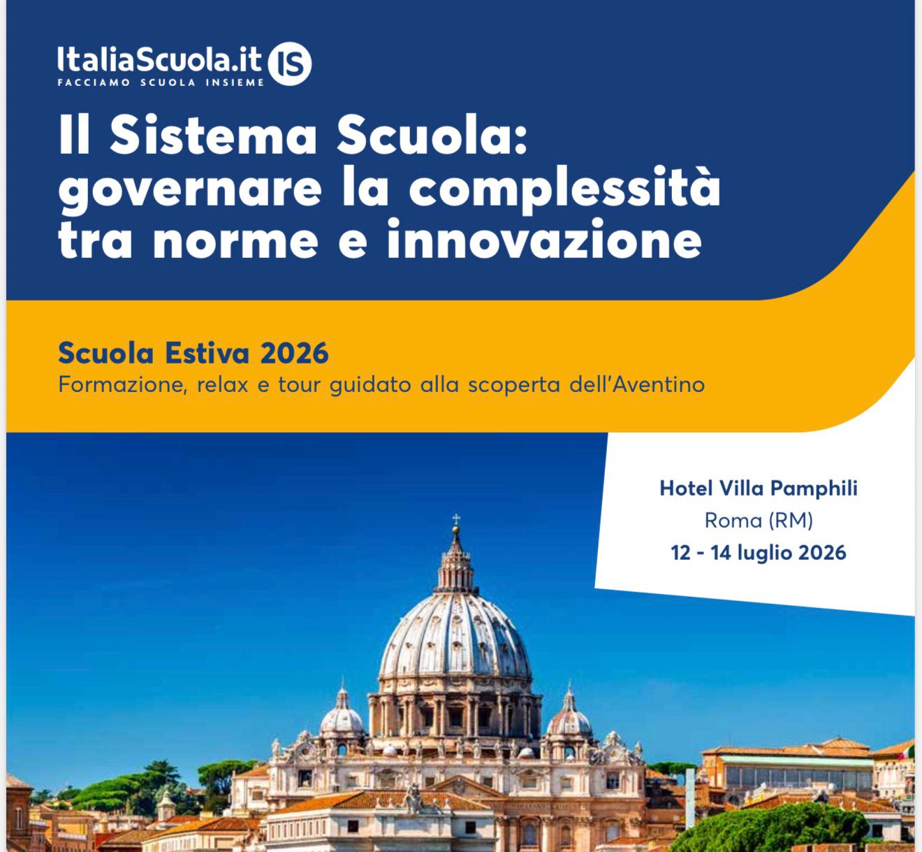 Scuola estiva Italiascuola 12-14 luglio 2026: form per conferma partecipazione