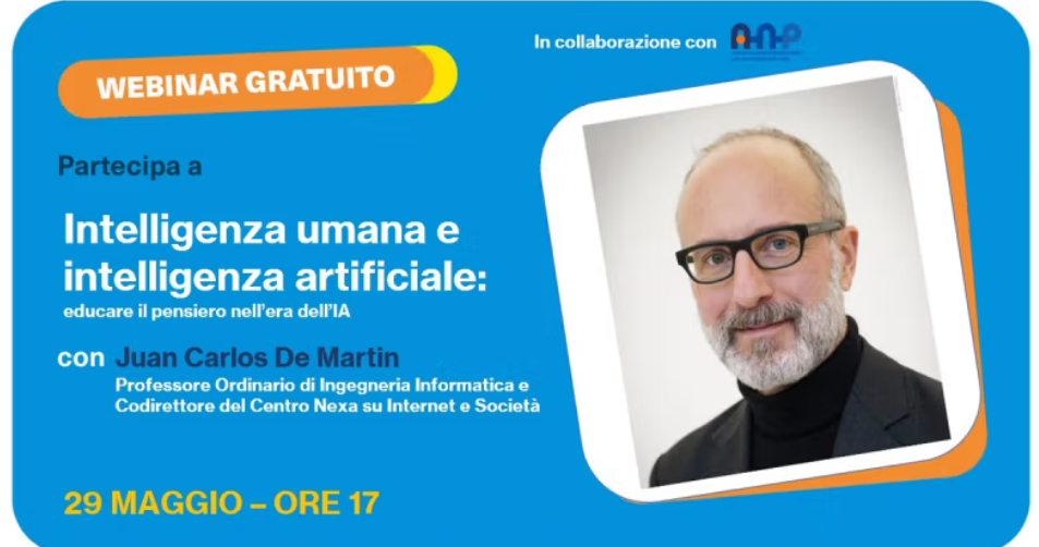 ANP EDULIA TRECCANI: il 29 maggio alle 17.00 il webinar “Intelligenza umana e intelligenza artificiale: educare il pensiero nell’era dell’IA”