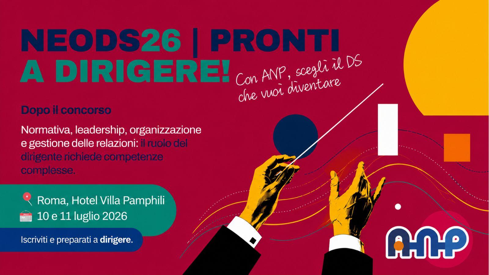 NEODS26 PRONTI A DIRIGERE! Il programma della formazione e il link per la pre-registrazione
