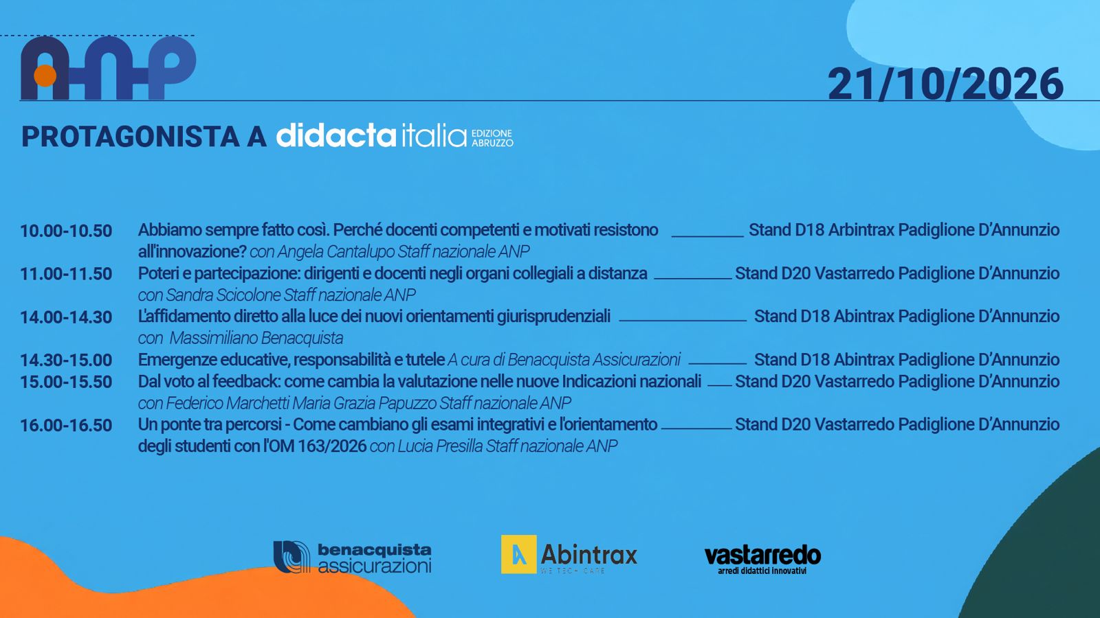 Didacta Abruzzo programma 21 ottobre