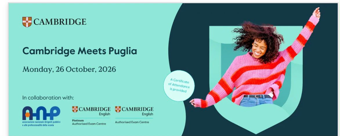 Cambridge meets Puglia! Appuntamento a Bari lunedì 26 ottobre 2026