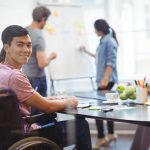 Portrait of business executive in meeting