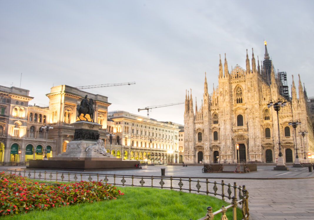 View of Piazza Duomo at dawn